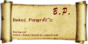 Beksi Pongrác névjegykártya